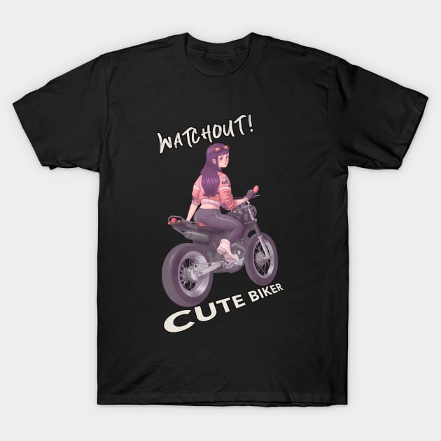 Cute Girl on Motorbike T-Shirt by JettDes